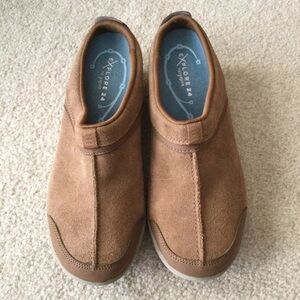 Easy spirit, Womens sneakers slip on brown leather, suede, Size 6.5